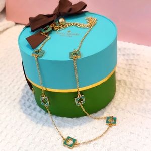 Kate Spade Enameled Spade Necklace in Turquoise